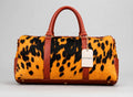 Amber Tortoise Barrel Cowhide Leather Duffel Bag