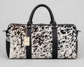 Black & White Fine Speckle Cowhide Leather Duffel Bag