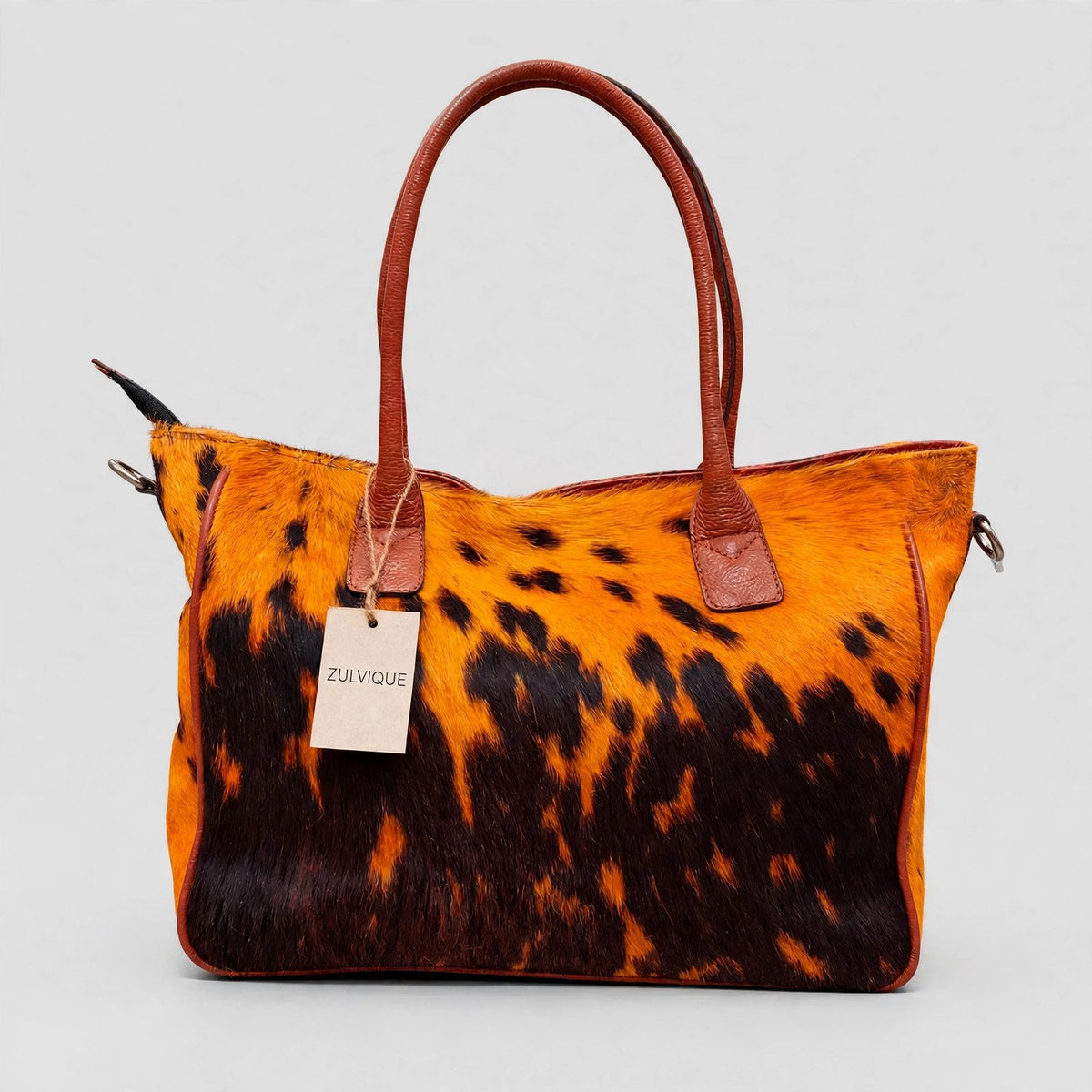 Women's Amber Tortoise Cowhide Tote Bag