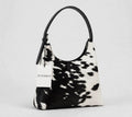 Women's Black & White Cowhide Hobo Bag