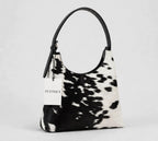 Women's Black & White Cowhide Hobo Bag