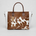 Women's Brown & White Cowhide Classic Tote