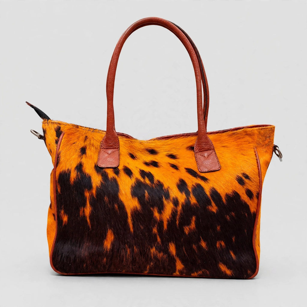 Women's Amber Tortoise Cowhide Tote Bag