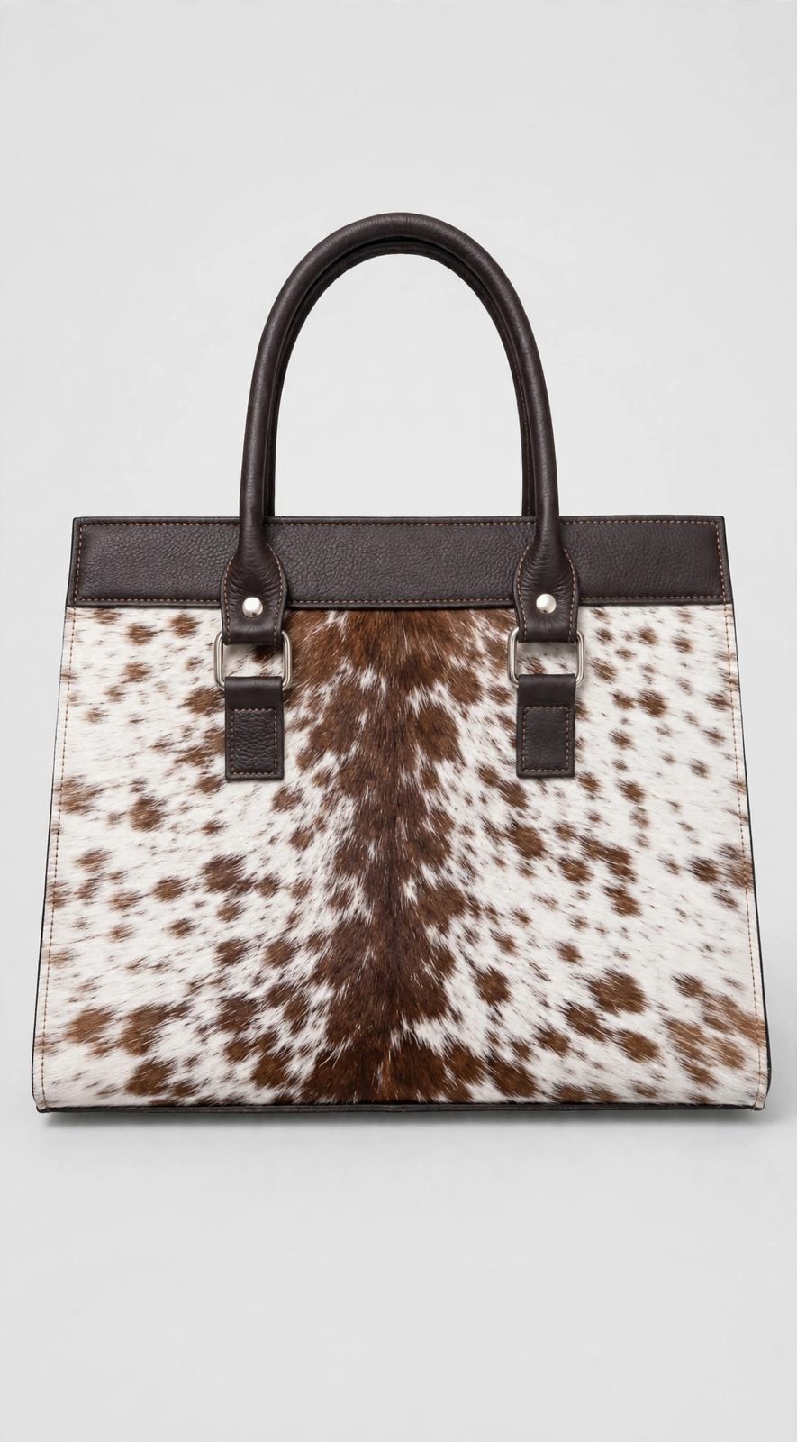 Women's Brown Speckle Cowhide Ring-Tab Tote