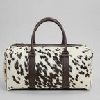Chocolate Speckle Cowhide Leather Duffel Bag
