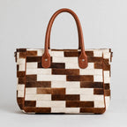 Women's Brick Patchwork Cowhide Tote
