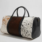 Tri-Panel Cowhide Leather Duffel Bag