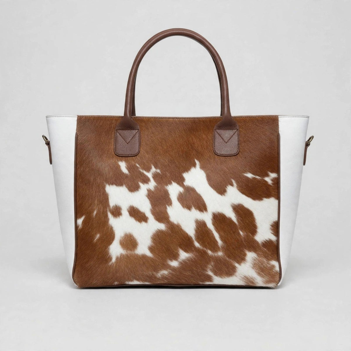 Women's Brown & White Cowhide Classic Tote
