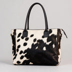Women's Black & White Speckle Cowhide Tote