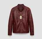 Men's Maroon Leather Jacket
