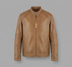 Men's Beige Leather Jacket