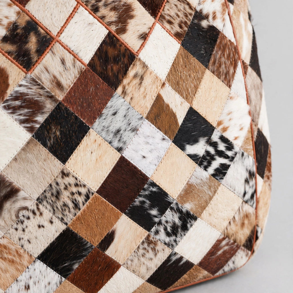 Women's Diamond Patchwork Cowhide Handbag