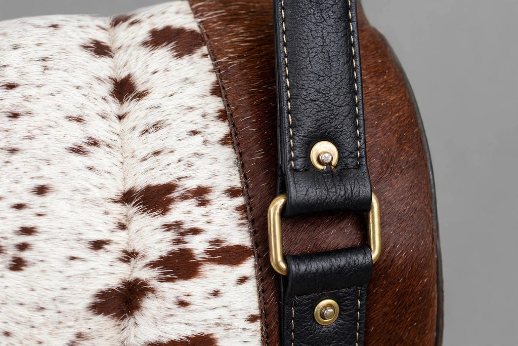 Tricolor Cowhide Leather Duffel Bag