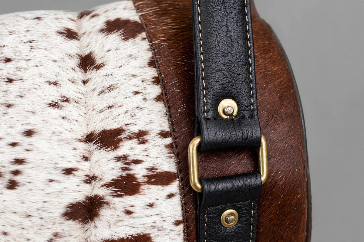 Tricolor Cowhide Leather Duffel Bag