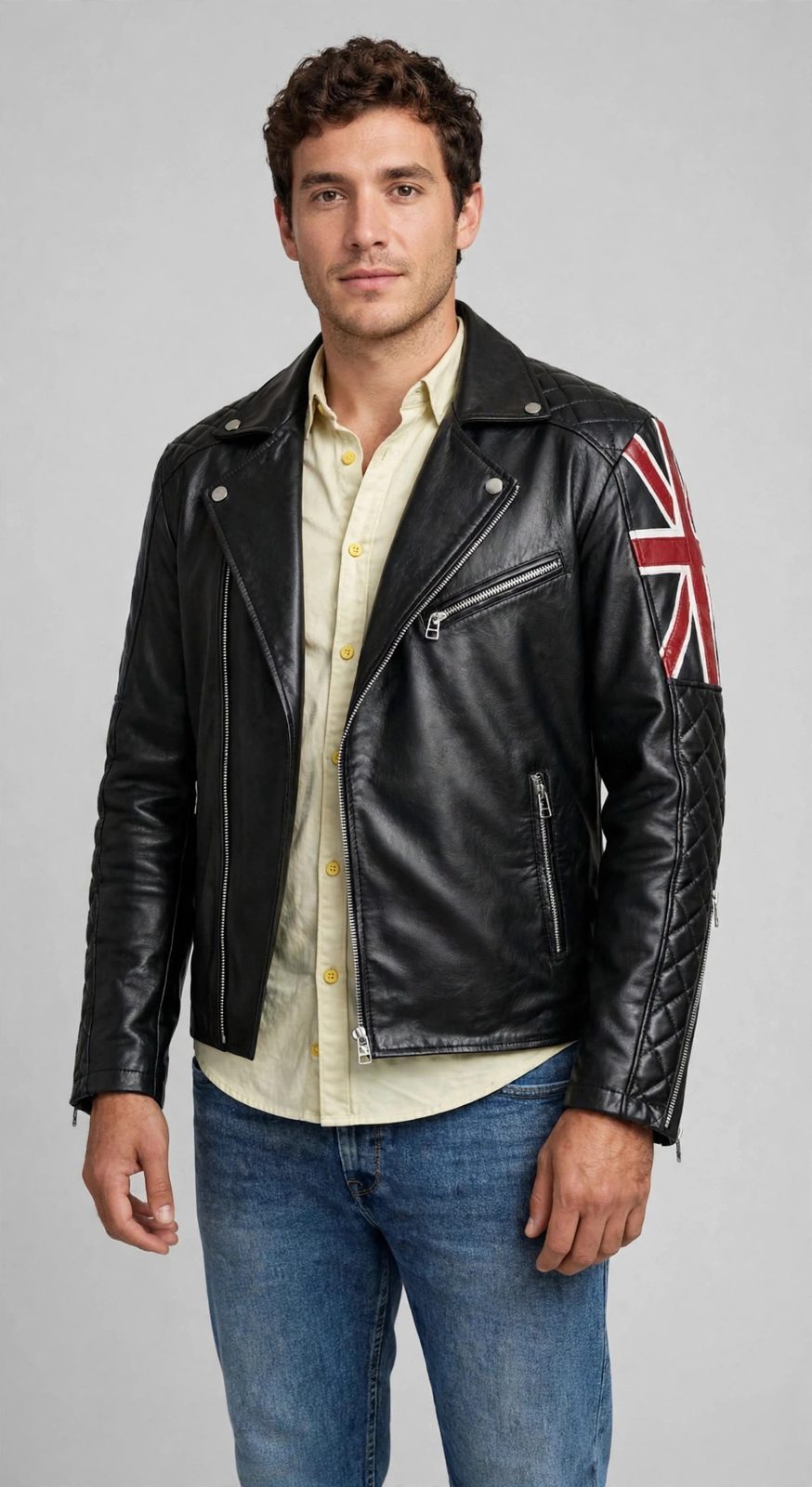 Men's Union Jack Leather Jacket