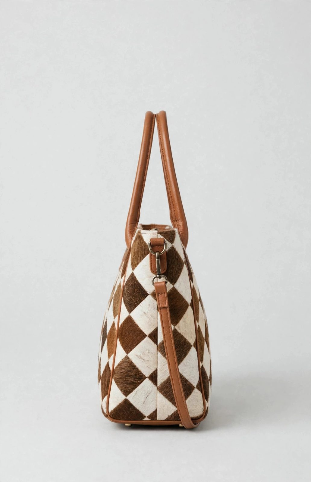 Women's Diamond Patchwork Cowhide Tote