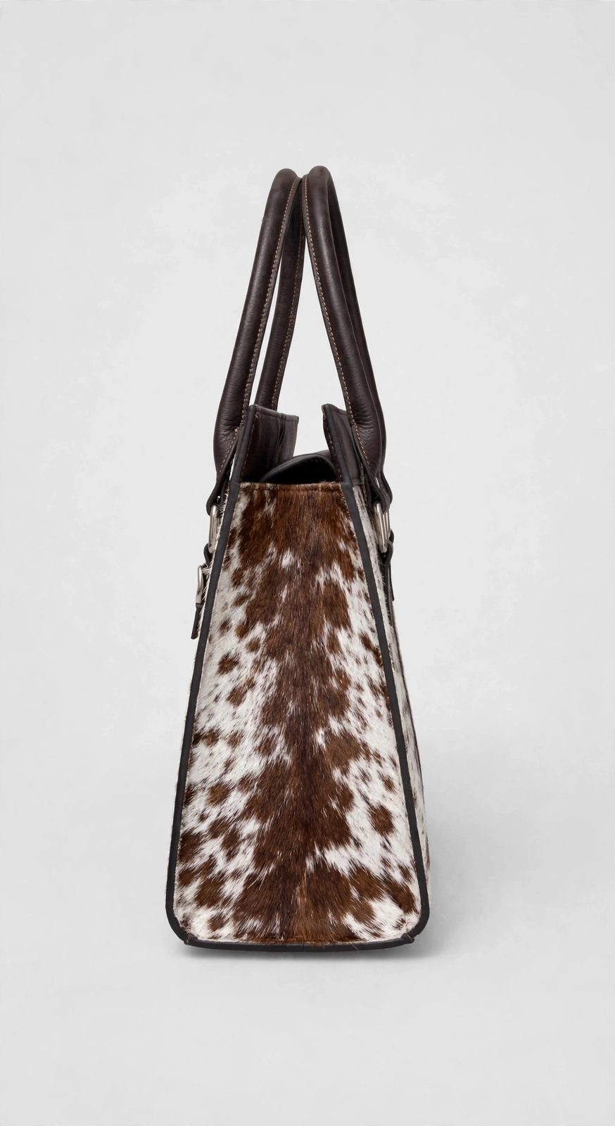 Women's Brown Speckle Cowhide Ring-Tab Tote