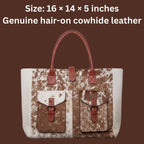 Women's Tan Speckle Cowhide Pocket Tote