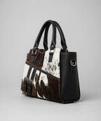 Women's Patchwork Cowhide Buckle Tote Bag