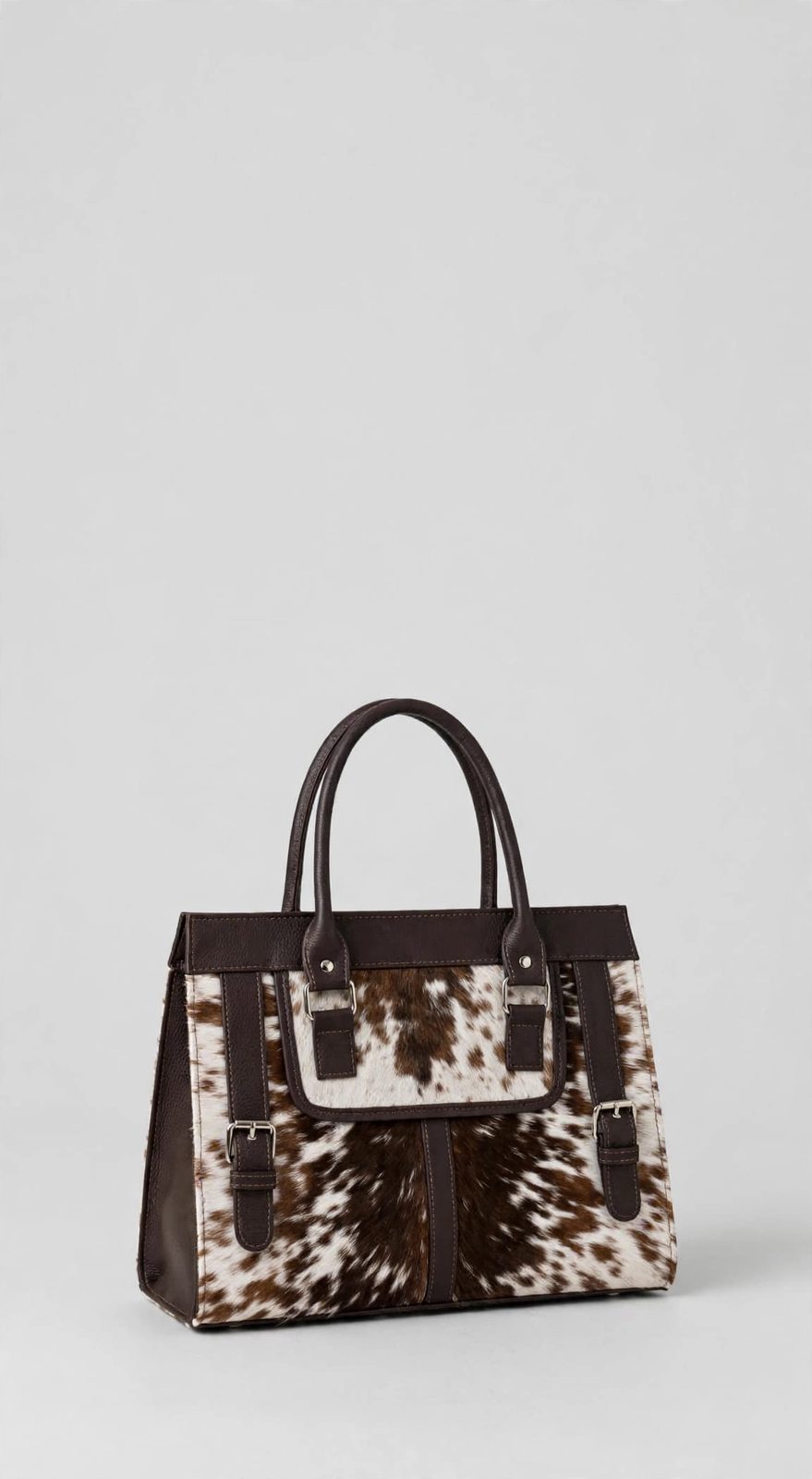 Women's Brown Speckle Cowhide Structured Handbag