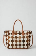 Women's Diamond Patchwork Cowhide Tote