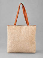 Women's Ivory Cowhide Lace-Up Tote Bag