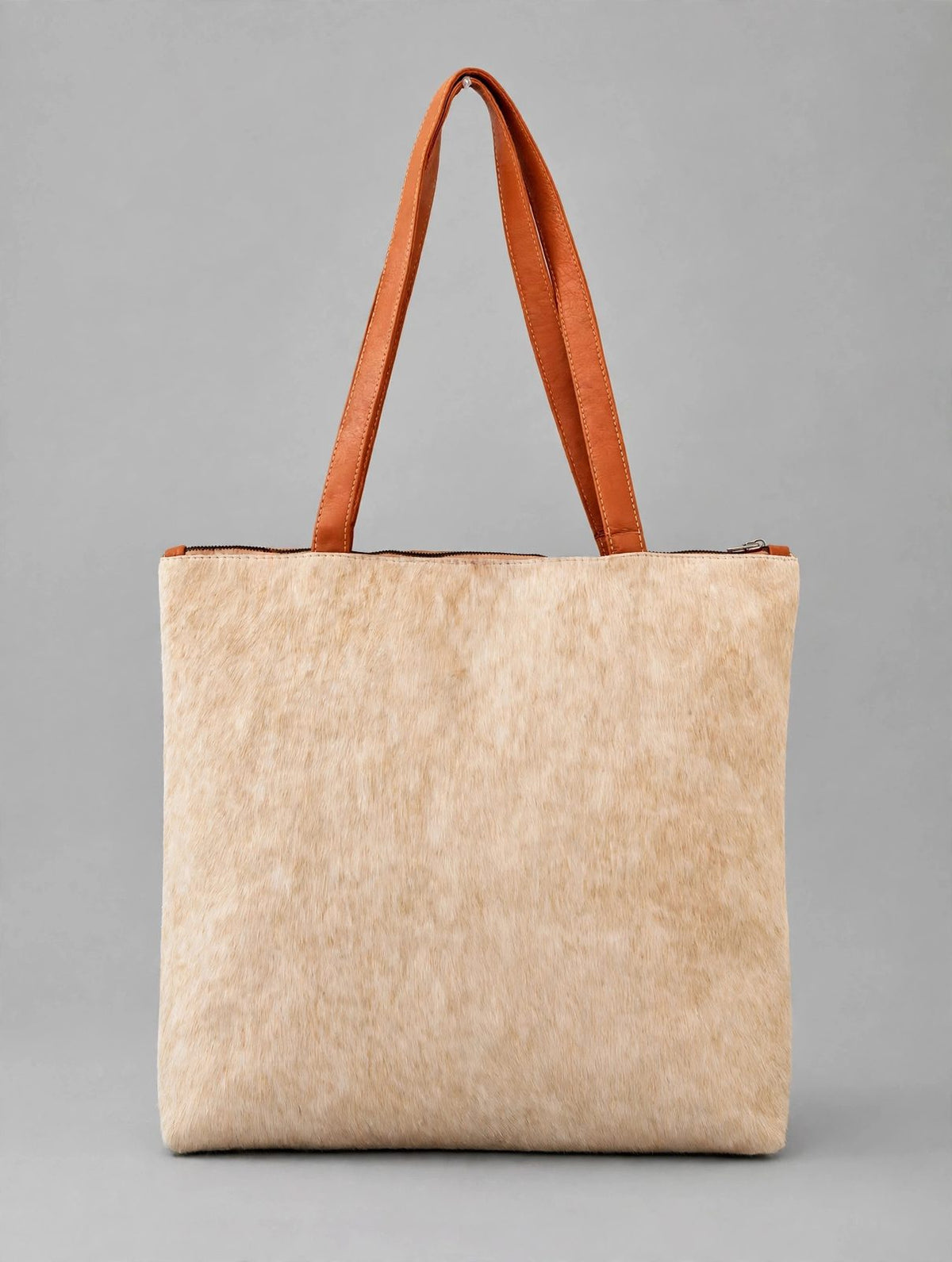 Women's Ivory Cowhide Lace-Up Tote Bag