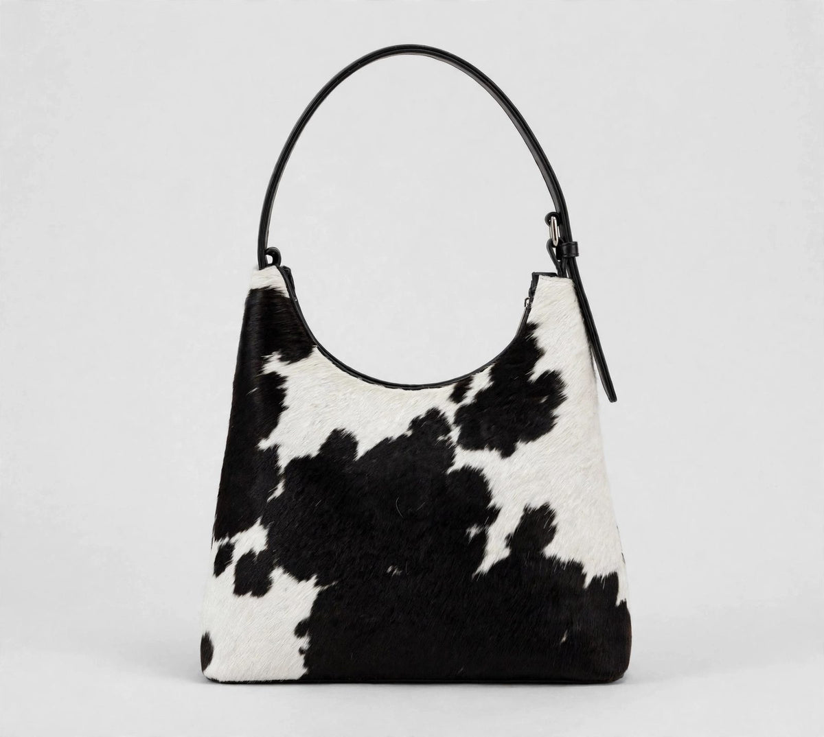Women's Black & White Cowhide Hobo Bag