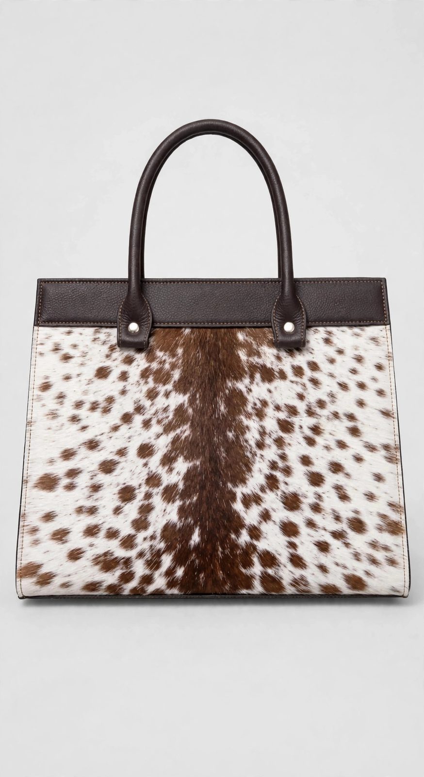 Women's Brown Speckle Cowhide Ring-Tab Tote