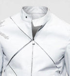 Men's White Minimalist Leather Jacket