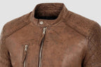 Men's Vintage Brown Quilted Leather Jacket