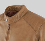 Men's Beige Leather Jacket
