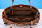 Women's Brown Cowhide Chain Tote