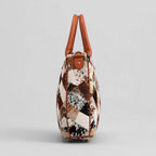 Women's Diamond Patchwork Cowhide Handbag