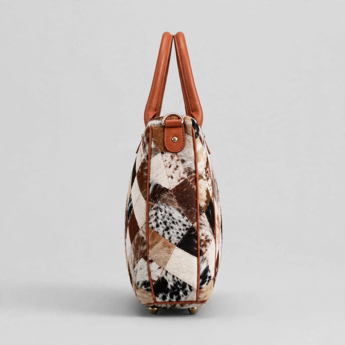 Women's Diamond Patchwork Cowhide Handbag