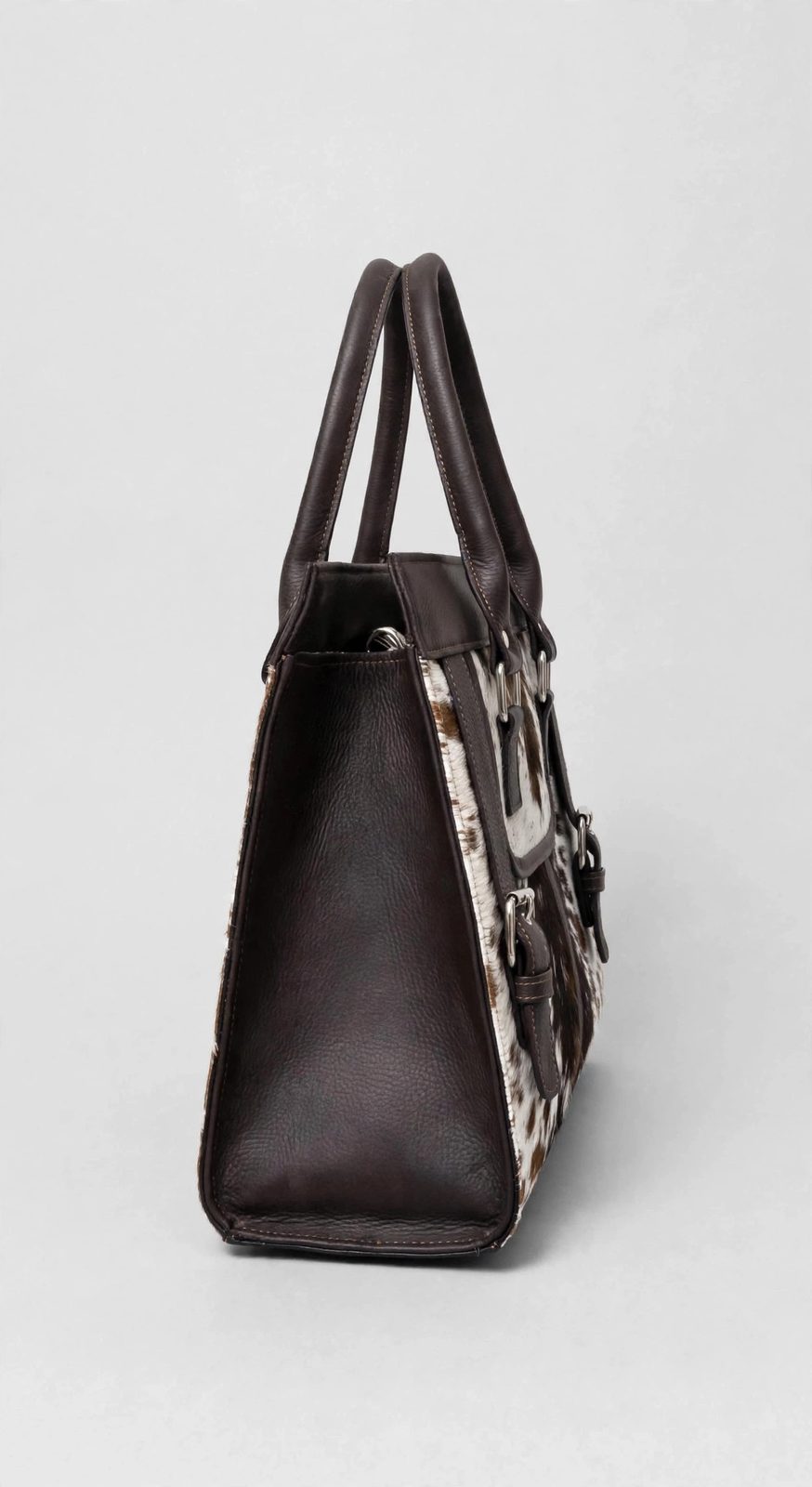 Women's Brown Speckle Cowhide Structured Handbag
