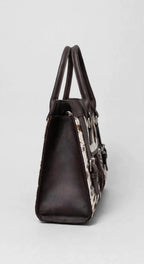 Women's Brown Speckle Cowhide Structured Handbag