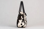 Women's Black & White Speckle Cowhide Tote