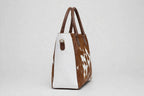 Women's Brown & White Cowhide Classic Tote