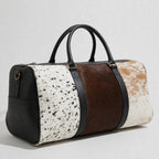 Tri-Panel Cowhide Leather Duffel Bag