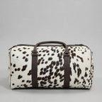 Chocolate Speckle Cowhide Leather Duffel Bag