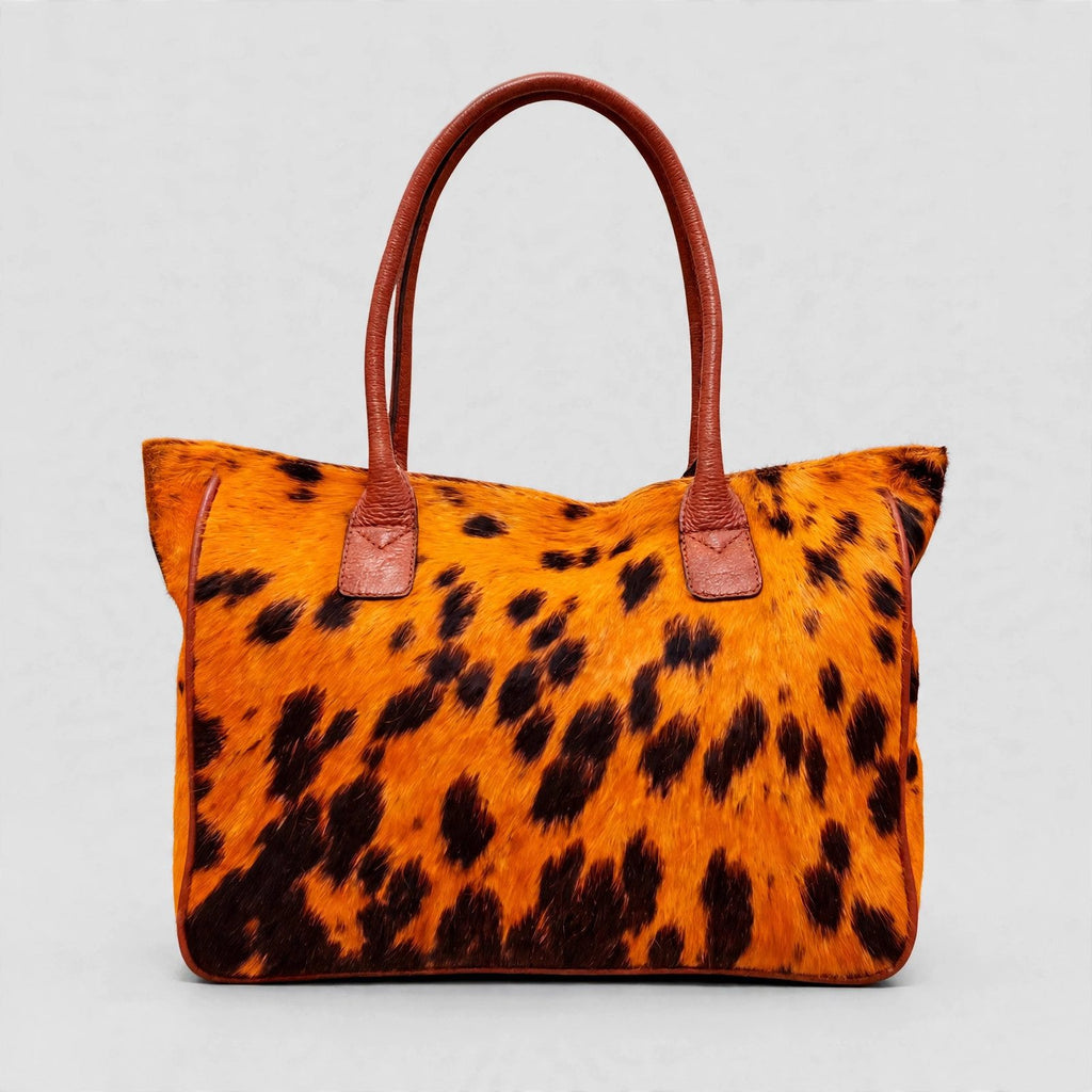 Women's Amber Tortoise Cowhide Tote Bag