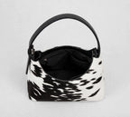 Women's Black & White Cowhide Hobo Bag