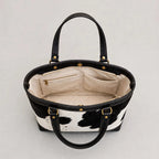 Women's Studded Black & White Cowhide Tote