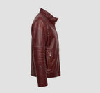 Men's Maroon Leather Jacket