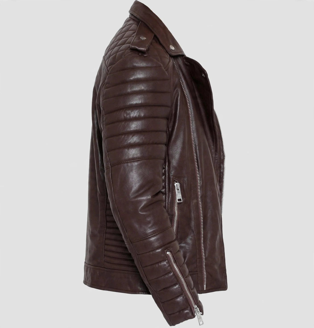Men's Dark Brown Biker Leather Jacket