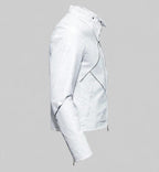 Men's White Minimalist Leather Jacket