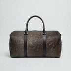 Dark Grey Cowhide Leather Duffel Bag