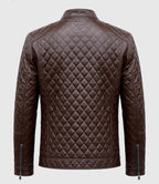 Men's Brown Diamond Quilted Leather Jacket