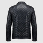 Men's Black Diamond Quilted Leather Jacket